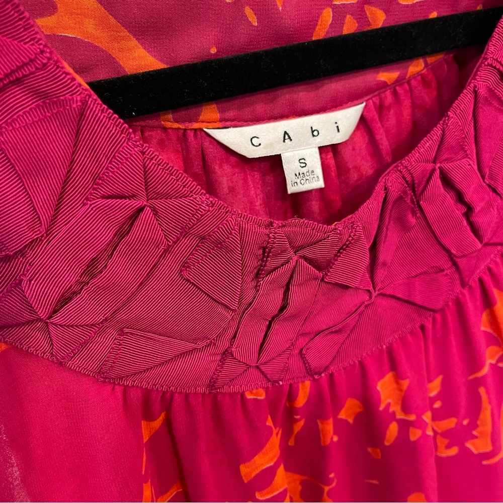 Vintage CAbi #999 Origami Tunic sleeveless top Blouse Small Boho Romantic